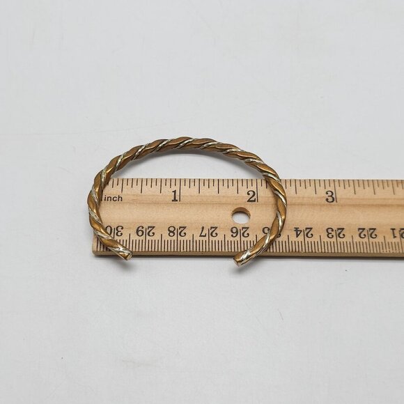 Twisted Copper Silver Open Cuff Bracelet By Sergio Lub - Picture 6 of 6